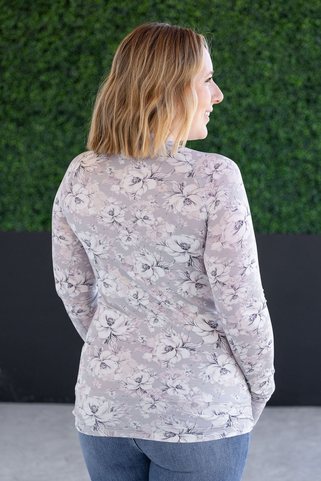 Blair Long Sleeve Top - Vintage Grey Floral
