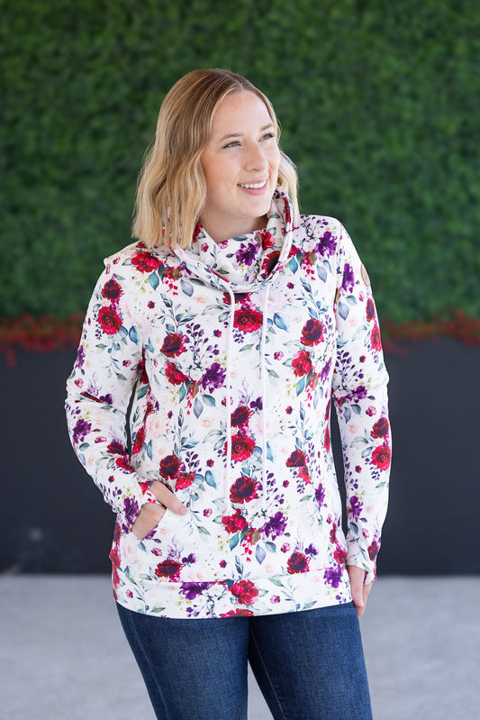 Blooms Soft Funnel Neck - Burgundy Bloom