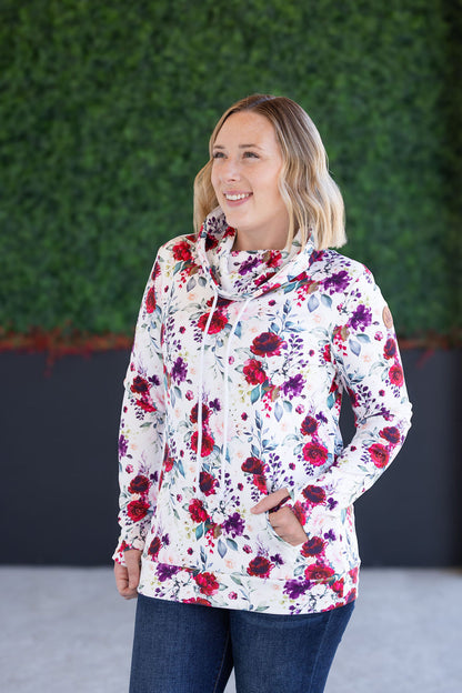 Blooms Soft Funnel Neck - Burgundy Bloom