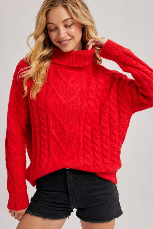 Amorè Red Turtleneck Sweater