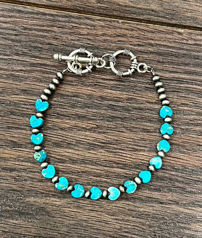 711471, Handmade Heart Gemstone Adjustable Bracelet