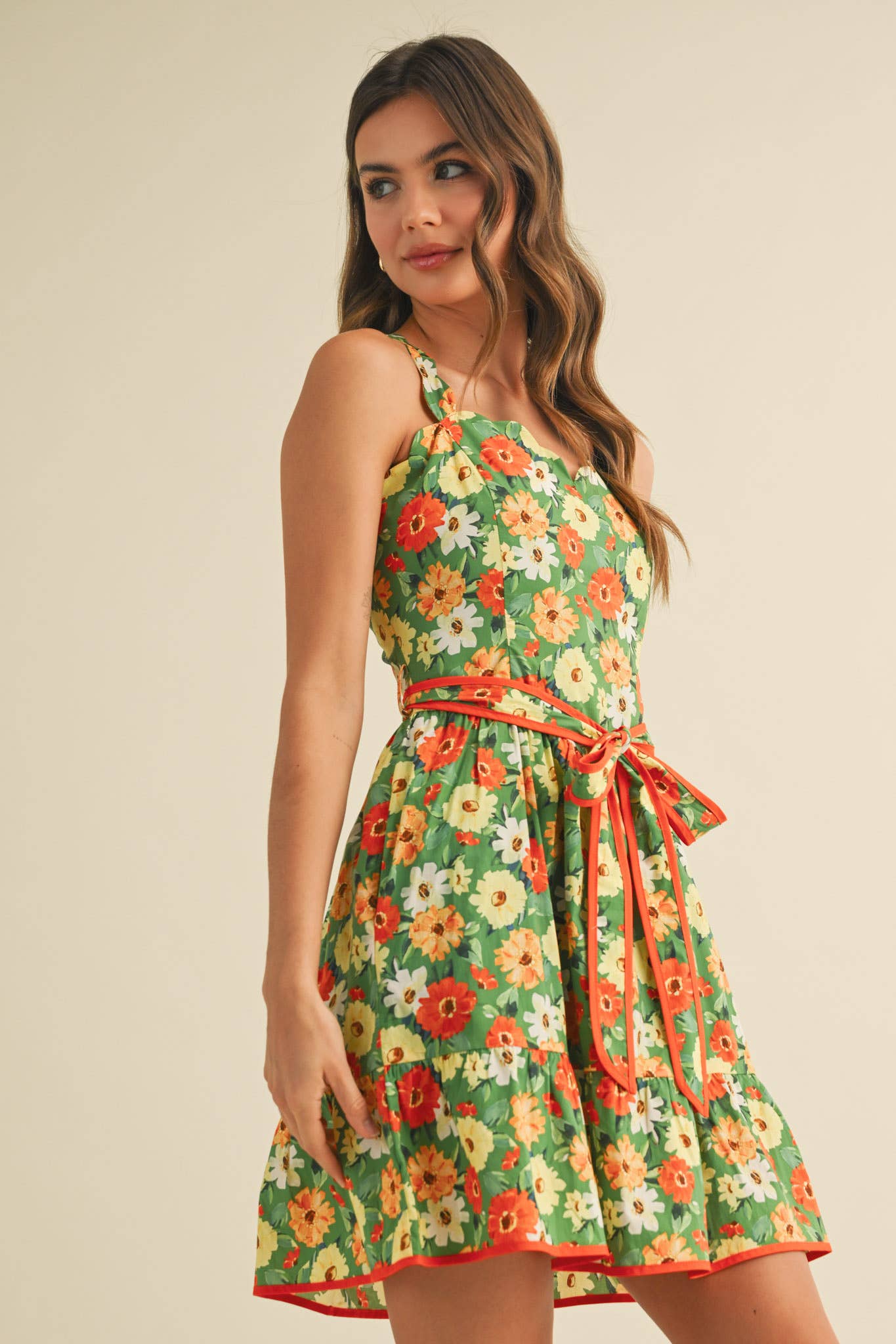 Florence Scalloped Mini Dress