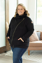 Load image into Gallery viewer, IN STOCK Quinn ZipUp Cowl - Black | Women&#39;s Hoodie