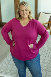 IN STOCK Leah Long Sleeve Top - Magenta | Women's Casual Top FINAL SALE