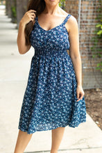 Load image into Gallery viewer, IN STOCK Cassidy Midi Dress - Blue Floral Mix | Women’s Dress FINAL SALE