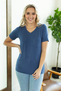 IN STOCK Sophie Pocket Tee - Blue FINAL SALE