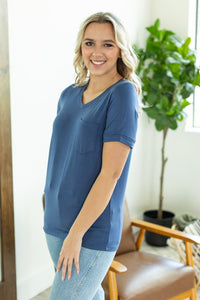 IN STOCK Sophie Pocket Tee - Blue FINAL SALE