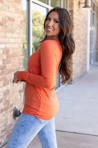 Larissa Long Sleeve Top- Pumpkin