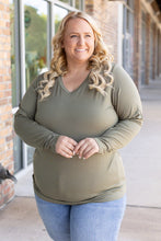 Load image into Gallery viewer, IN STOCK Larissa Long Sleeve - Olive | Women&#39;s V-Neck Top FINAL SALE