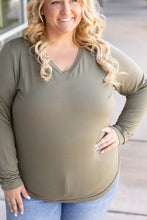 Load image into Gallery viewer, IN STOCK Larissa Long Sleeve - Olive | Women&#39;s V-Neck Top FINAL SALE