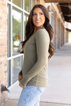 Load image into Gallery viewer, IN STOCK Larissa Long Sleeve - Olive | Women&#39;s V-Neck Top FINAL SALE