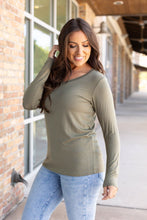 Load image into Gallery viewer, IN STOCK Larissa Long Sleeve - Olive | Women&#39;s V-Neck Top FINAL SALE