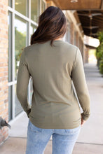 Load image into Gallery viewer, IN STOCK Larissa Long Sleeve - Olive | Women&#39;s V-Neck Top FINAL SALE