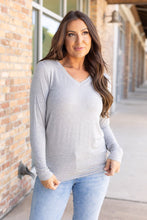 Load image into Gallery viewer, IN STOCK Larissa Long Sleeve - Light Grey | Women&#39;s V-Neck Top