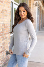 Load image into Gallery viewer, IN STOCK Larissa Long Sleeve - Light Grey | Women&#39;s V-Neck Top