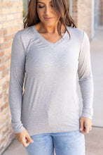 Load image into Gallery viewer, IN STOCK Larissa Long Sleeve - Light Grey | Women&#39;s V-Neck Top