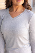 Load image into Gallery viewer, IN STOCK Larissa Long Sleeve - Light Grey | Women&#39;s V-Neck Top