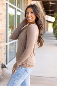 Larissa Long Sleeve Top- Mocha