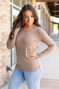 Larissa Long Sleeve Top- Mocha