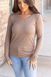 Larissa Long Sleeve Top- Mocha