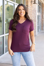 Load image into Gallery viewer, Sophia Pocket Tee- Burgundy