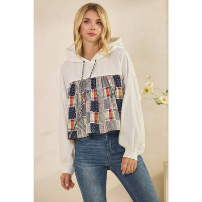 Tessa Cropped Contrast Hoodie