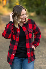 Load image into Gallery viewer, Norah Shacket- Red &amp; Black  Plaid