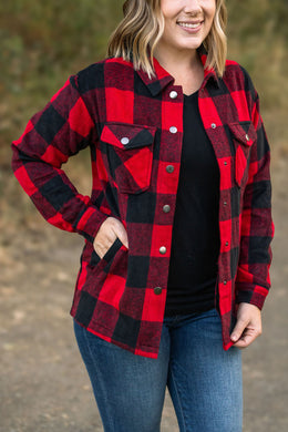 Norah Shacket- Red & Black  Plaid