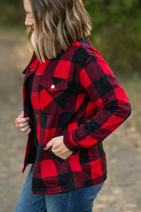 Norah Shacket- Red & Black  Plaid