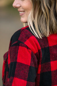 Norah Shacket- Red & Black  Plaid