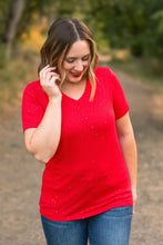 Load image into Gallery viewer, IN STOCK Olivia Tee - Red Sparkle