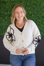 Load image into Gallery viewer, IN STOCK Black Floral Sweater Cardigan