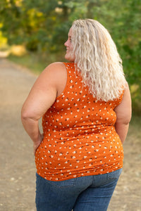 IN STOCK Luxe Crew Tank - Micro Rust Floral | Women's Tank Top FINAL SALE