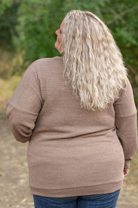 IN STOCK Brittney Button Sweater - Mocha FINAL SALE