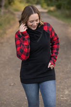 Load image into Gallery viewer, IN STOCK Zoey ZipCowl - Black and Buffalo Plaid