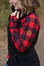 Load image into Gallery viewer, IN STOCK Zoey ZipCowl - Black and Buffalo Plaid