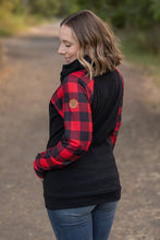 Load image into Gallery viewer, IN STOCK Zoey ZipCowl - Black and Buffalo Plaid