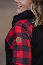 Load image into Gallery viewer, IN STOCK Zoey ZipCowl - Black and Buffalo Plaid