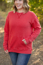 Load image into Gallery viewer, IN STOCK Vintage Wash Pocket Pullover - Red