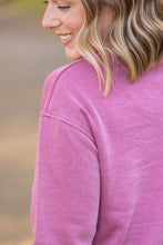 Load image into Gallery viewer, IN STOCK Vintage Wash Pocket Pullover - Mulberry