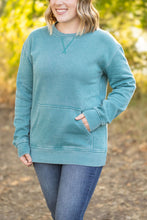 Load image into Gallery viewer, IN STOCK Vintage Wash Pocket Pullover - Teal