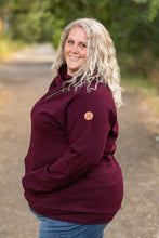 Load image into Gallery viewer, IN STOCK Classic Zoey ZipCowl Sweatshirt - Burgundy FINAL SALE