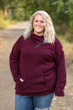 Load image into Gallery viewer, IN STOCK Classic Zoey ZipCowl Sweatshirt - Burgundy FINAL SALE