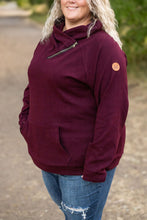 Load image into Gallery viewer, IN STOCK Classic Zoey ZipCowl Sweatshirt - Burgundy FINAL SALE