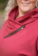 Load image into Gallery viewer, IN STOCK Classic Zoey ZipCowl Sweatshirt - Brick FINAL SALE