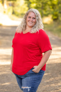 IN STOCK Sophie Pocket Tee - Red | Women's Short Sleeve