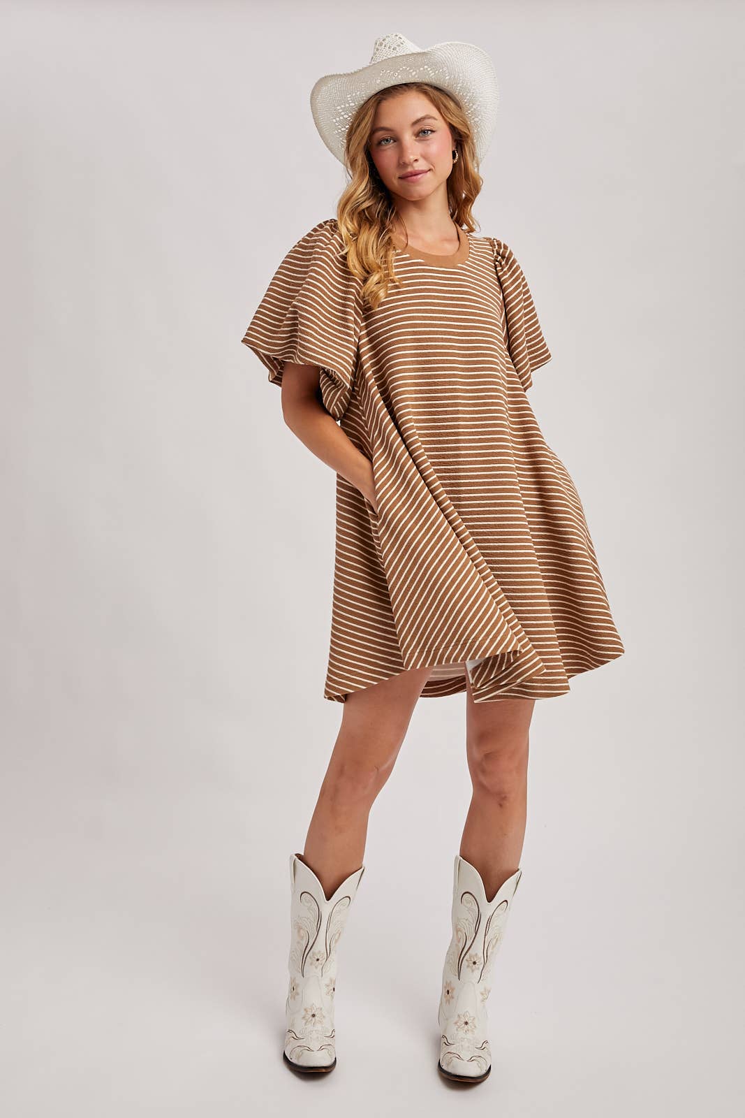 Autumn Stripe Dress- Ginger Snap