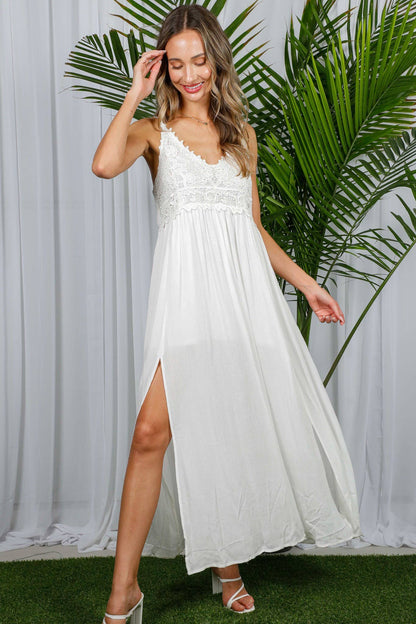 Kendra Side Slit Maxi- White
