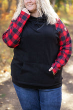 Load image into Gallery viewer, IN STOCK Zoey ZipCowl - Black and Buffalo Plaid