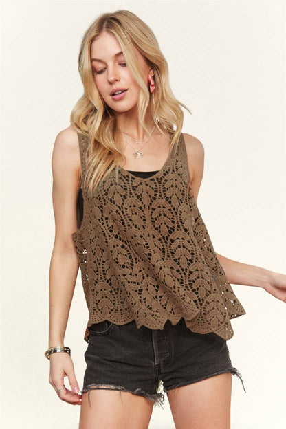 Nova Tank Top-Camel